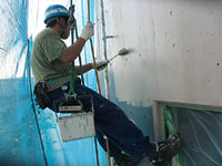 飛散防止養生での外壁塗装工事